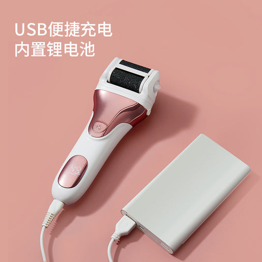厂家新款智能USB数显充电式女士磨脚器去老皮电动洗脚机批发
